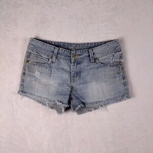 Refuge‎ Womens Light Wash Distressed Denim Cut Off Shorts Size 9 Blue